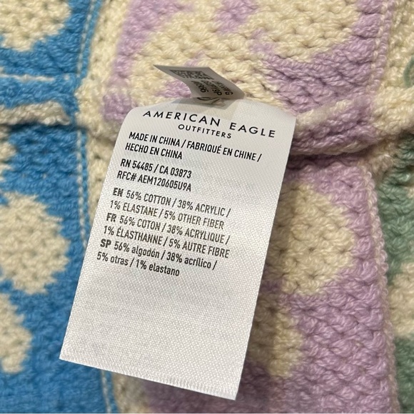 SALE‼️American Eagle Floral Sweater Mini Skirt Sz M Fall Stretch Knit Skirt - Picture 7 of 8